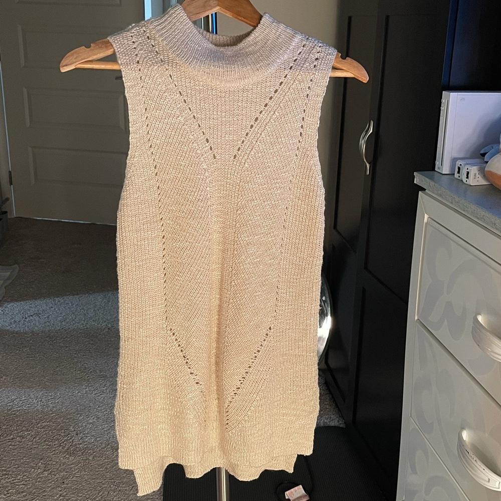cream sweater long top/short dress